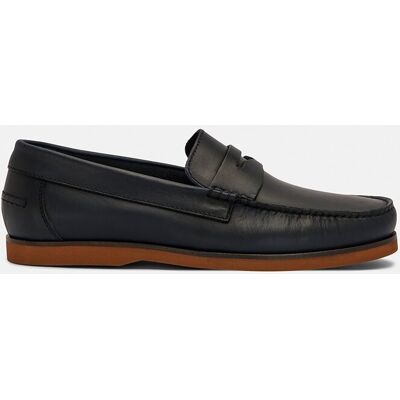 Lottusse - Mocasines Ocean Sailor de hombre en piel con antifaz. Azul marino 45 Lottusse - Mocasines Ocean Sailor de hombre en piel con antifaz. Azul marino 45