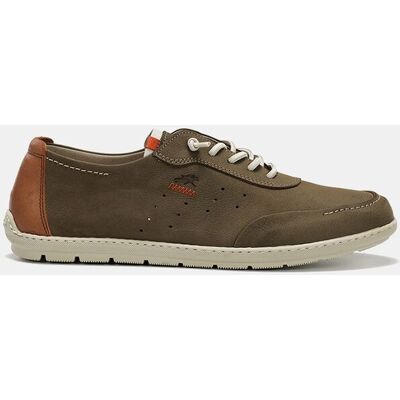 Fluchos - Zapato de hombre en piel con cordones elasticos. Verde Musgo 41 Fluchos - Zapato de hombre en piel con cordones elasticos. Verde Musgo 41