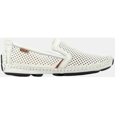 Pikolinos - Mocasines de hombre de piel con elásticos laterales y plantilla extraíble. Blanco 39 Pikolinos - Mocasines de hombre de piel con elásticos laterales y plantilla extraíble. Blanco 39