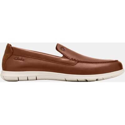 Clarks - Zapato Flexway Step en Cuero con suela de Goma. Natural 42 Clarks - Zapato Flexway Step en Cuero con suela de Goma. Natural 42