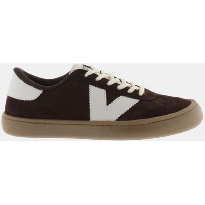 Victoria - Zapatillas deportivas unisex barefoot de serraje con piezas en contraste y suela caramelo. Marrones 43 Victoria - Zapatillas deportivas unisex barefoot de serraje con piezas en contraste y suela caramelo. Marrones 43
