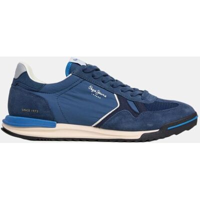 Pepe Jeans - Zapatilla Fashion-Retro combinada en diferentes materiales.. Azul marino 45 Pepe Jeans - Zapatilla Fashion-Retro combinada en diferentes materiales.. Azul marino 45