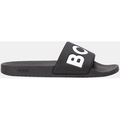 Boss - Chanclas de pala de hombre con logo. Negro 44 Boss - Chanclas de pala de hombre con logo. Negro 44