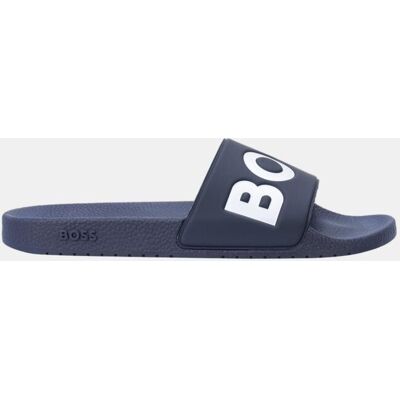 Boss - Chanclas de pala de hombre con logo. Azul oscuro 43 Boss - Chanclas de pala de hombre con logo. Azul oscuro 43