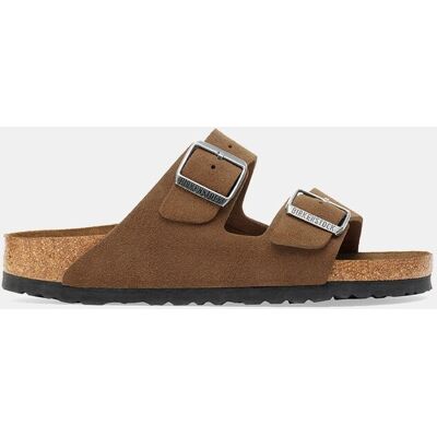Birkenstock - Sandalia en ante con plantilla soft. Marrón oscuro 45 Birkenstock - Sandalia en ante con plantilla soft. Marrón oscuro 45