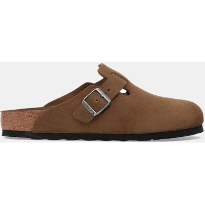Birkenstock - Zueco Boston en ante con plantilla soft. Marrón topo 43 Birkenstock - Zueco Boston en ante con plantilla soft. Marrón topo 43