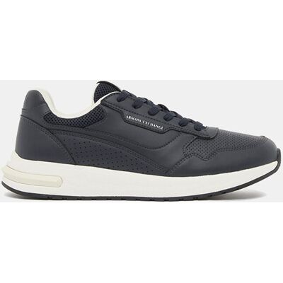 Armani - Zapatillas de hombre en ecopiel con cordones. Azul marino 43.5 Armani - Zapatillas de hombre en ecopiel con cordones. Azul marino 43.5