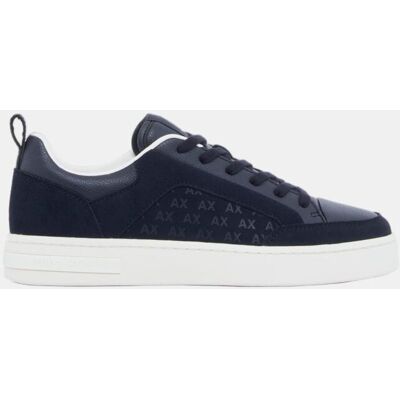 Armani - Zapatillas de hombre bajas en contrastes con en piel. Azul marino 42 Armani - Zapatillas de hombre bajas en contrastes con en piel. Azul marino 42