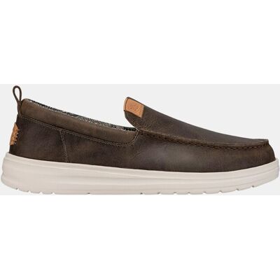 HeyDude - Mocasines de hombre de piel y forro estampado. Marrón 42 HeyDude - Mocasines de hombre de piel y forro estampado. Marrón 42