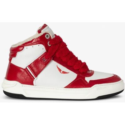 Zadig & Voltaire Zadig & Voltaire - Zapatillas altas de hombre de piel en color blanco y rojo. Blanco / Rojo 45 Zadig & Voltaire Zadig & Voltaire - Zapatillas altas de hombre de piel en color blanco y rojo. Blanco / Rojo 45