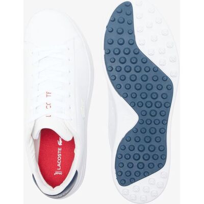 Lacoste - Zapatos de golf de hombre Carnaby Golf de piel en blanco. Rosa 40 Lacoste - Zapatos de golf de hombre Carnaby Golf de piel en blanco. Rosa 40