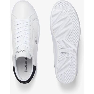 Lacoste - Zapatillas de hombre Powercourt de cuero en blanco. Blanco 42.5 Lacoste - Zapatillas de hombre Powercourt de cuero en blanco. Blanco 42.5