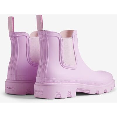 Hunter - Botines de agua unisex Downpour Chelsea caña media lisos con suela track. Lila 41 Hunter - Botines de agua unisex Downpour Chelsea caña media lisos con suela track. Lila 41