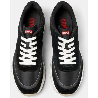 Camper - Zapatillas deportivas de hombre drift con cordones y dibujo lateral. Negro 43 Camper - Zapatillas deportivas de hombre drift con cordones y dibujo lateral. Negro 43