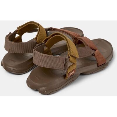Camper - Sandalias de hombre Karst con cierre adherente. Marrón / Naranja 42 Camper - Sandalias de hombre Karst con cierre adherente. Marrón / Naranja 42