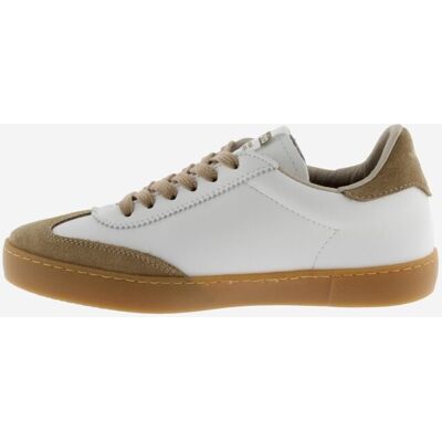 Victoria - Zapatillas deportivas unisex con piezas de serraje en contraste y cordones al tono. Blanco 45 Victoria - Zapatillas deportivas unisex con piezas de serraje en contraste y cordones al tono. Blanco 45