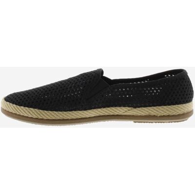 Victoria - Menorquina de hombre de rejilla con elásticos laterales y trenza textil. Negro 40 Victoria - Menorquina de hombre de rejilla con elásticos laterales y trenza textil. Negro 40