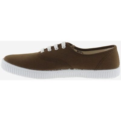Victoria - Zapatillas de lona unisex con cordones blancos. Marrón claro 39 Victoria - Zapatillas de lona unisex con cordones blancos. Marrón claro 39