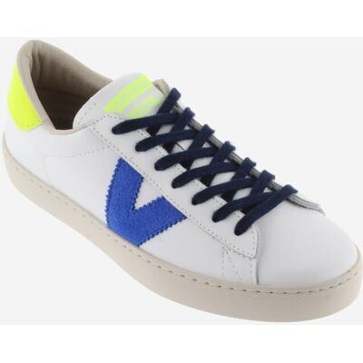 Victoria - Zapatillas deportivas unisex de piel blanca con piezas de color. Amarillo Tamanho 44 Victoria - Zapatillas deportivas unisex de piel blanca con piezas de color. Amarillo Tamanho 44