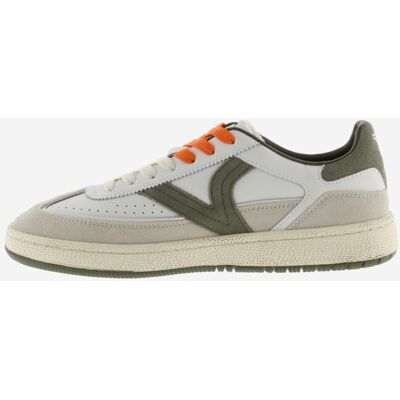 Victoria - Zapatillas deportivas de hombre de piel con piezas de color. Kaki 45 Victoria - Zapatillas deportivas de hombre de piel con piezas de color. Kaki 45