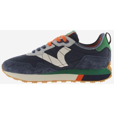 Victoria - Zapatillas deportivas mujer de nylon con piezas de serraje y cordones bicolor. Azul marino / Naranja 42 Victoria - Zapatillas deportivas mujer de nylon con piezas de serraje y cordones bicolor. Azul marino / Naranja 42