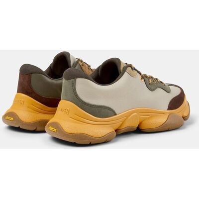 Camper - Zapatillas retro de piel de hombre Karst 2 Twins con cordones. Marrón claro 42 Camper - Zapatillas retro de piel de hombre Karst 2 Twins con cordones. Marrón claro 42