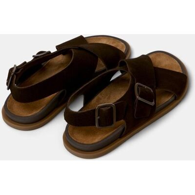 Camper - Sandalias de hombre de piel Lluc Sandal. Marrón oscuro 44 Camper - Sandalias de hombre de piel Lluc Sandal. Marrón oscuro 44