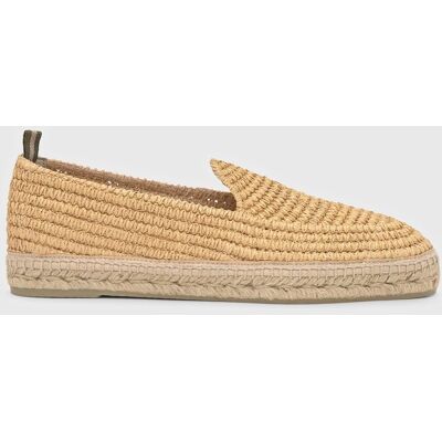 Castañer - Alpargatas de hombre planas Joaquin estilo mocasín en rafia natural. Natural 45 Castañer - Alpargatas de hombre planas Joaquin estilo mocasín en rafia natural. Natural 45