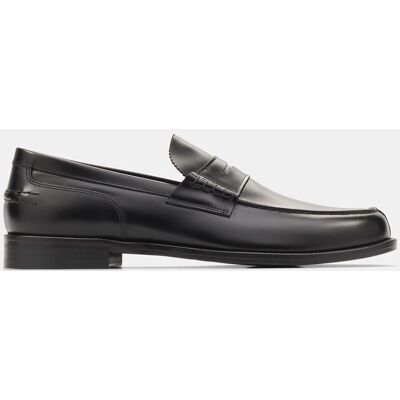 Lottusse - Mocasines de hombre en piel con acabado brillante y adorno de antifaz. Negro 39 Lottusse - Mocasines de hombre en piel con acabado brillante y adorno de antifaz. Negro 39