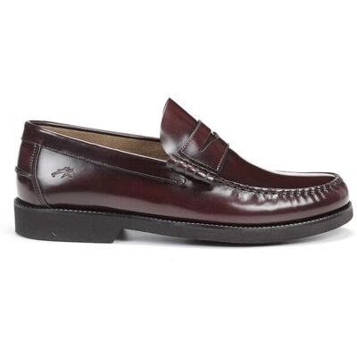 Fluchos - Mocasines de hombre fabricados en piel. Rojo / Negro 39 Fluchos - Mocasines de hombre fabricados en piel. Rojo / Negro 39