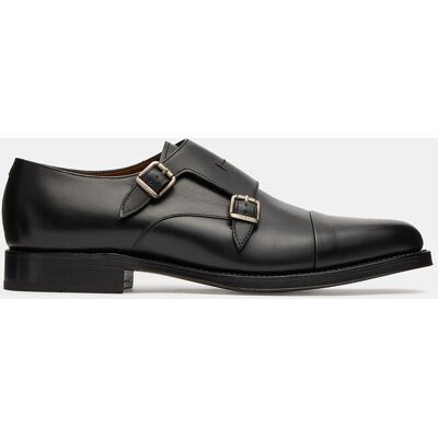 Lottusse - Bluchers de hombre Premium de piel de vacuno con doble hebilla. Negro 40 Lottusse - Bluchers de hombre Premium de piel de vacuno con doble hebilla. Negro 40