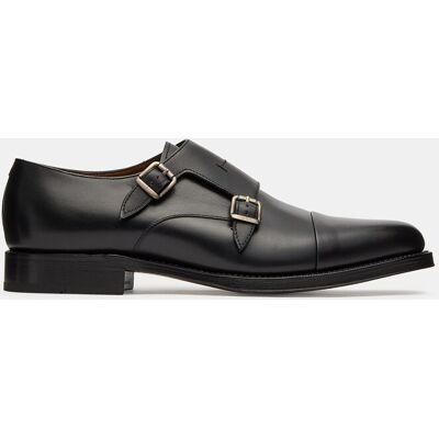 Lottusse - Bluchers de hombre Premium de piel de vacuno con doble hebilla. Negro 41 Lottusse - Bluchers de hombre Premium de piel de vacuno con doble hebilla. Negro 41