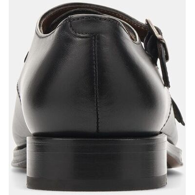 Lottusse - Bluchers de hombre Premium de piel de vacuno con doble hebilla. Negro 42 Lottusse - Bluchers de hombre Premium de piel de vacuno con doble hebilla. Negro 42