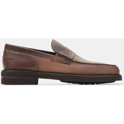 Lottusse - Mocasines de hombre Banda Daytona de piel de vacuno marrón. Marrón 39 Lottusse - Mocasines de hombre Banda Daytona de piel de vacuno marrón. Marrón 39