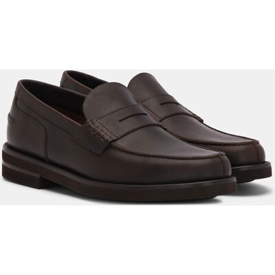 Lottusse - Mocasines de hombre Banda Daytona de piel de vacuno marrón. Marrón oscuro 42.5 Lottusse - Mocasines de hombre Banda Daytona de piel de vacuno marrón. Marrón oscuro 42.5