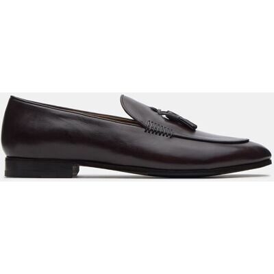 Lottusse - Mocasines de hombre en ante con bordón y adorno de borlas. Moka 39 Lottusse - Mocasines de hombre en ante con bordón y adorno de borlas. Moka 39