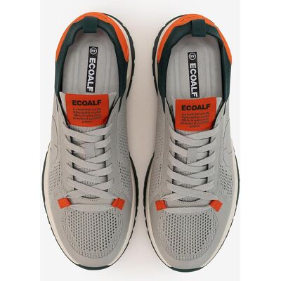 Ecoalf - Zapatillas deportivas de hombre con refuerzo en talón y logo. Gris / Verde 40 Ecoalf - Zapatillas deportivas de hombre con refuerzo en talón y logo. Gris / Verde 40