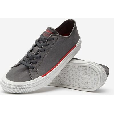 Ecoalf - Zapatillas retro de hombre básicas con logo en lengüeta. Gris oscuro 40 Ecoalf - Zapatillas retro de hombre básicas con logo en lengüeta. Gris oscuro 40