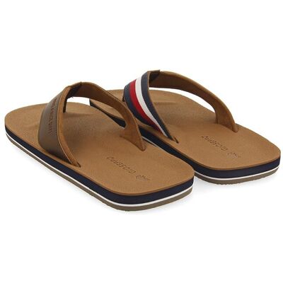 Gioseppo - Chanclas de hombre con diseño de rayas y forro de nailon. Marrón 43 Gioseppo - Chanclas de hombre con diseño de rayas y forro de nailon. Marrón 43
