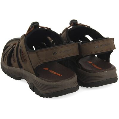 Gioseppo - Chanclas y cangrejeras de hombre con detalle de cuerdas y cierre al talón ajustable. Marrón 43 Gioseppo - Chanclas y cangrejeras de hombre con detalle de cuerdas y cierre al talón ajustable. Marrón 43