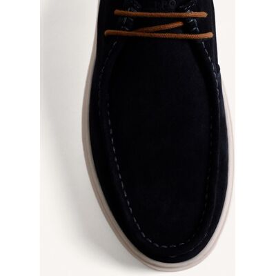 Gioseppo - Bluchers de hombre estilo wallabees de piel en acabado serraje. Azul marino 45 Gioseppo - Bluchers de hombre estilo wallabees de piel en acabado serraje. Azul marino 45