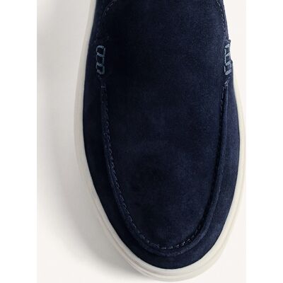 Gioseppo - Mocasines de hombre de piel monocolor en acabado serraje. Azul marino 45 Gioseppo - Mocasines de hombre de piel monocolor en acabado serraje. Azul marino 45