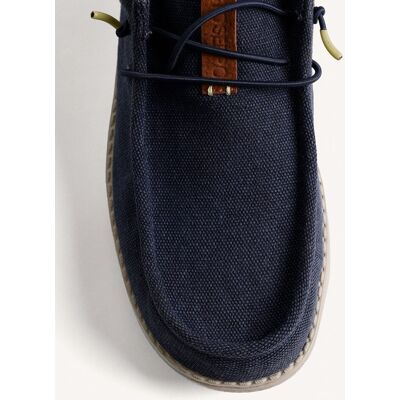 Gioseppo - Mocasines de hombre de lona con acentos de color y cordones. Azul marino 45 Gioseppo - Mocasines de hombre de lona con acentos de color y cordones. Azul marino 45