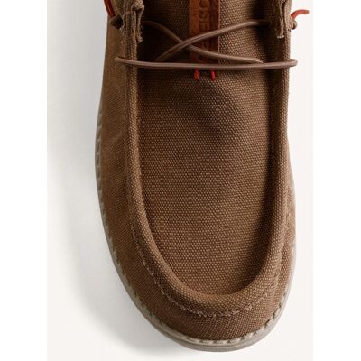 Gioseppo - Mocasines de hombre de lona con acentos de color y cordones. Marrón 45 Gioseppo - Mocasines de hombre de lona con acentos de color y cordones. Marrón 45