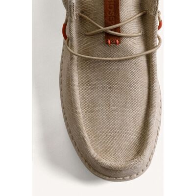 Gioseppo - Mocasines de hombre de lona con acentos de color y cordones. Arena 43 Gioseppo - Mocasines de hombre de lona con acentos de color y cordones. Arena 43