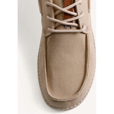 Gioseppo - Mocasines de hombre de lona con acentos de color y cordones. Arena 41 Gioseppo - Mocasines de hombre de lona con acentos de color y cordones. Arena 41