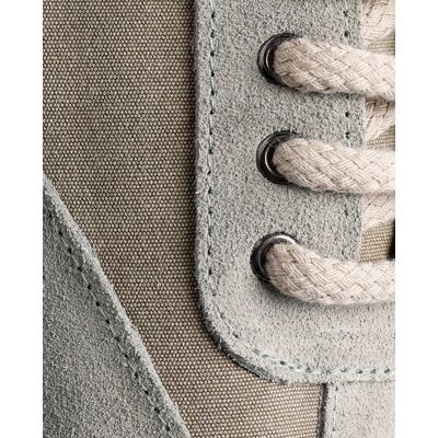 Gioseppo - Yute de hombre con piezas de piel serraje y cordones tubulares.. Kaki 45 Gioseppo - Yute de hombre con piezas de piel serraje y cordones tubulares.. Kaki 45