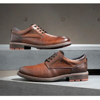 Fluchos - Zapatos de cordones de hombre de piel en color marrón medio. Marrón 39 Fluchos - Zapatos de cordones de hombre de piel en color marrón medio. Marrón 39