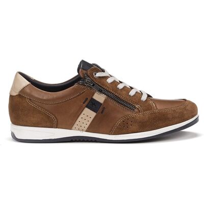 Fluchos - Zapatos de cordones de hombre fabricados en serraje. Marrón 44 Fluchos - Zapatos de cordones de hombre fabricados en serraje. Marrón 44