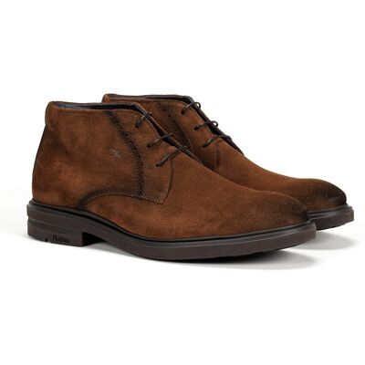 Fluchos - Botines de hombre en color marrón medio y fabricados en serraje. Marrón 39 Fluchos - Botines de hombre en color marrón medio y fabricados en serraje. Marrón 39